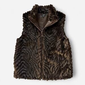 Lisa International Brown Faux Fur Vest